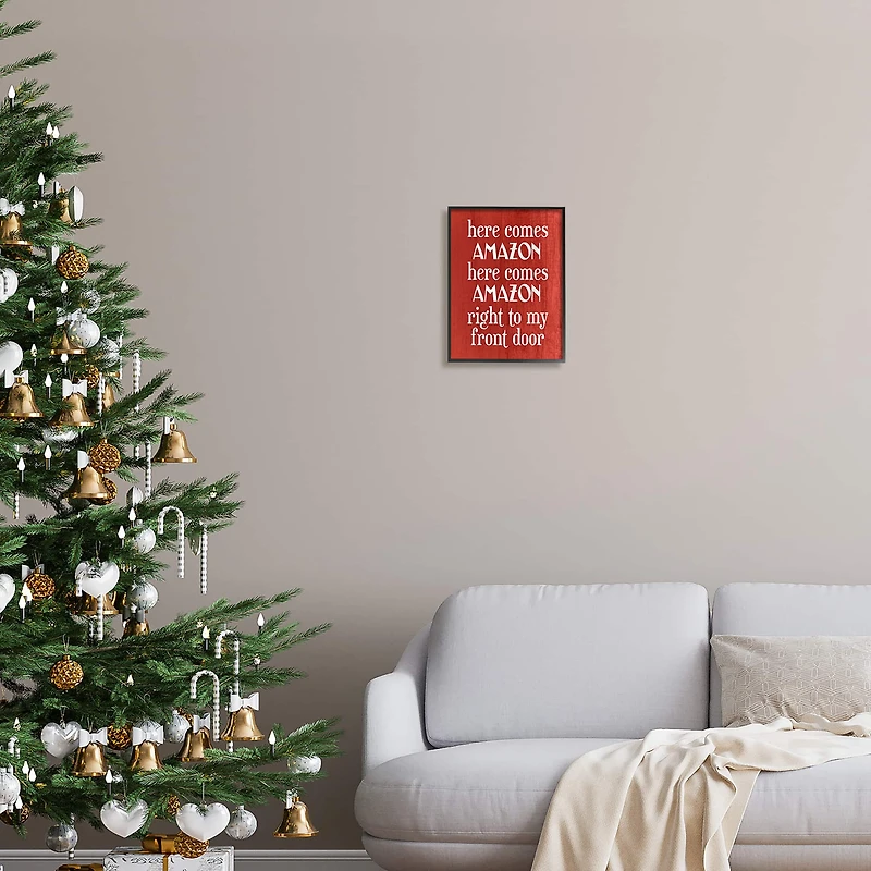 Stupell Industries Here Comes Amazon Funny Song Framed Giclee Art