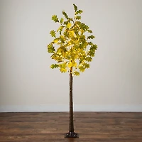 5ft. Pre-Lit Green Autumn Oak Artificial Fall Tree with 200 Warm White LED Lights
