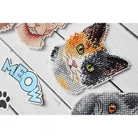 MP Studia Who Said Meow? Magnets Plastic Canvas Counted Cross Stitch Kit