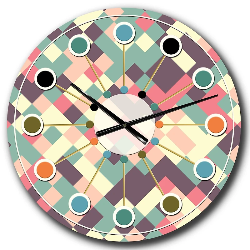 Designart 'Retro Square Design Iv Mid-Century Modern Wall Clock