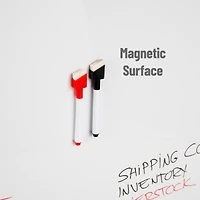 Mind Reader Dry Erase Magnetic White Board, Wall Mount, Eraser Marker Shelf, Planner, White