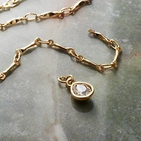 14K Gold Plated Clear Austrian Crystal Pear Charm by Bead Landing™