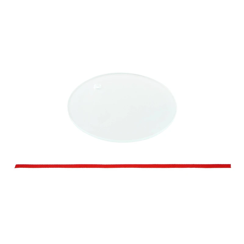 3" Round Clear Frosted Glass Sublimation Ornaments, 3ct. by Make Market®