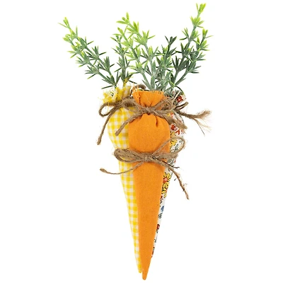 9" Orange & Yellow Fabric Carrot Easter Decorations Set