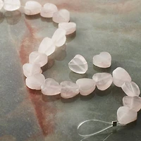 6 Pack: Pink Dyed Rose Quartz Heart Beads, 7.8mm by Bead Landing™