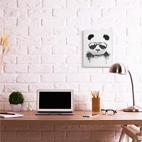 Stupell Industries Cool Panda Sunglasses Black And White Paint Drip Canvas Wall Art