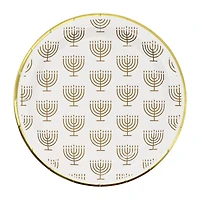 7" Gold Menorah Paper Plates, 12ct. by Ashland®
