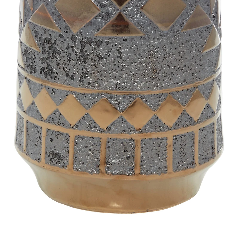 Gold Porcelain Contemporary Vase 18" x 8" x 8"