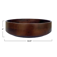 Hello Honey® 16.25" Walnut Brown Round Acacia Wood Serving Bowl with Lid