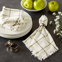 DII® Ventana Green Check Fringed Cloth Dinner Napkins, 6ct.