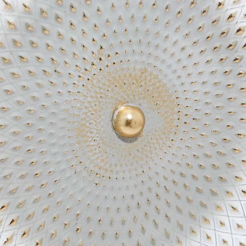 20" Gray & Gold Metal Mandala Sculpture