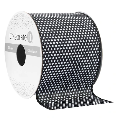 2.5" x 3yd. Taffeta Wired Polka Dot Ribbon by Celebrate It™ Classic