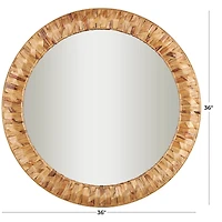 36" Brown Handmade Woven Seagrass Wall Mirror