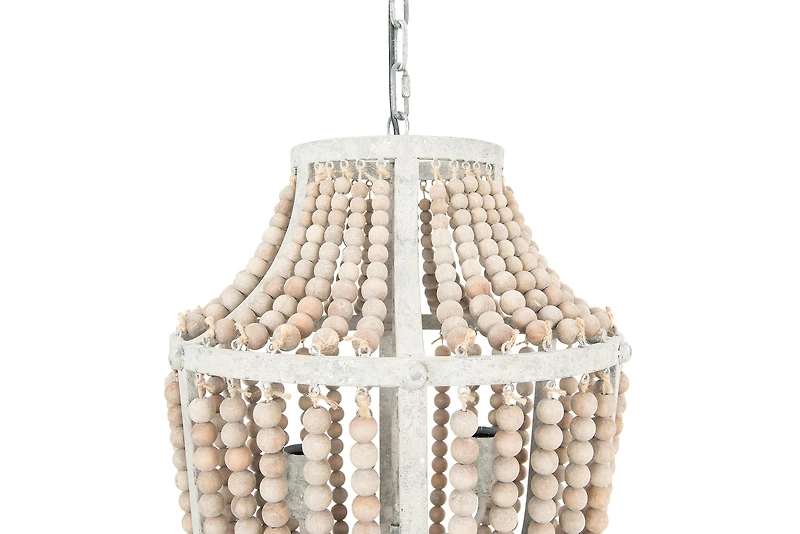 Hello Honey® 27" Metal Chandelier With Wood Beads