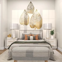 The Novogratz Laser-Cut Gold Metal Leaf Wall Décor Set