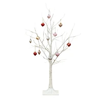 3ft. Pre-Lit Artificial Valentine's Day Twig Tree with 40 Warm White LED Lights and Heart Ornaments