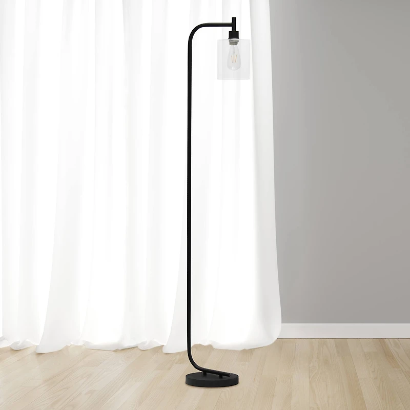 Simple Designs™ Iron Lantern Floor Lamp with Glass Shade