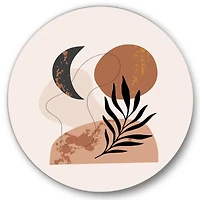 Designart - Moon & Sun Shapes In Retro Terracotta Tones I