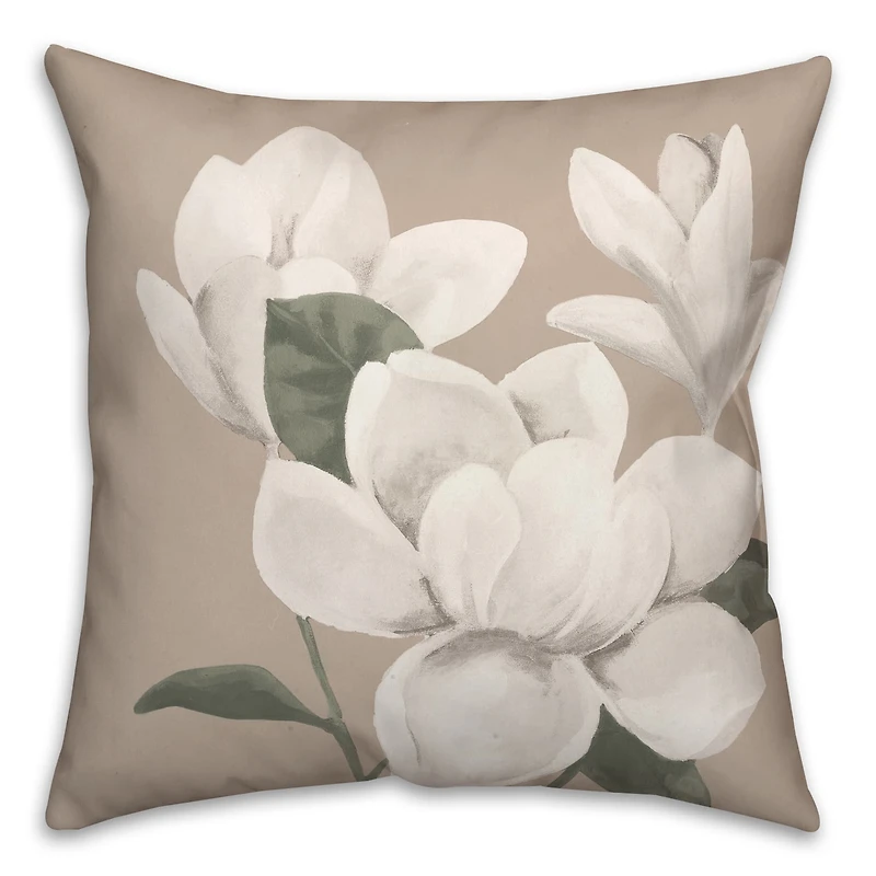 Magnolia Flowers 18" x 18" Throw Pillow