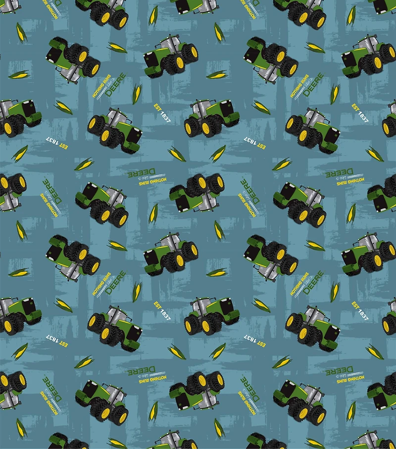 John Deere Slogans Cotton Fabric