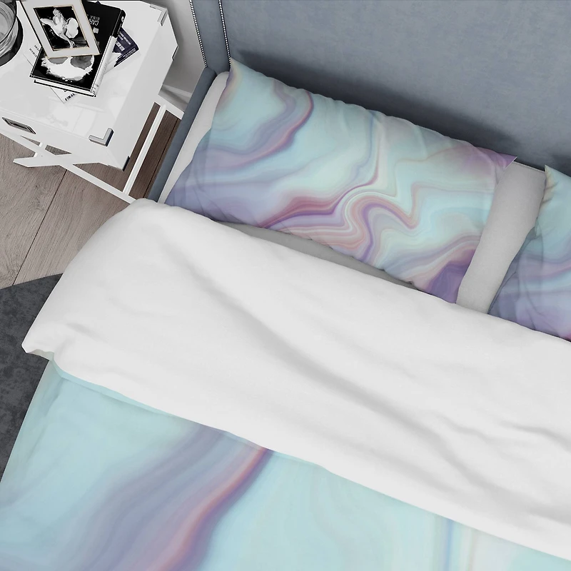 Designart 'Marbled Liquid Agate Colours' Modern & Contemporary Bedding Set
