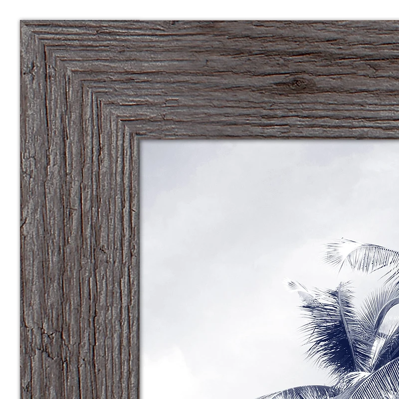 Coastal Beach Van Wall Print in Western Gray Frame