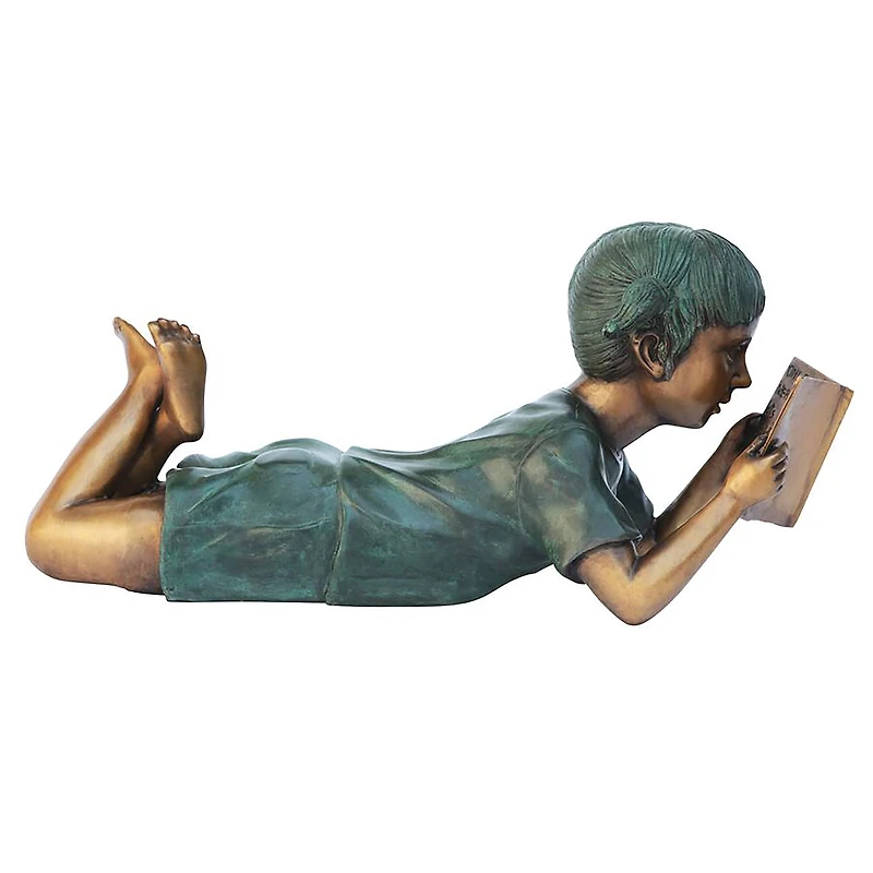 Design Toscano 17" Bookworm Girl Garden Reader Bronze Statue