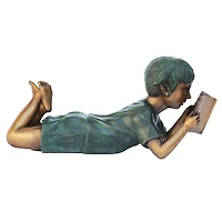 Design Toscano 17" Bookworm Girl Garden Reader Bronze Statue