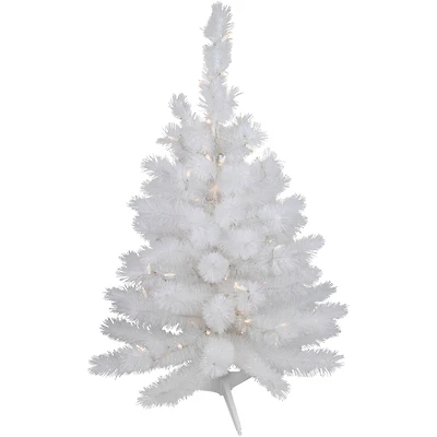 3ft. Pre-Lit White Alaskan Pine Artificial Christmas Tree, Warm White LED Lights