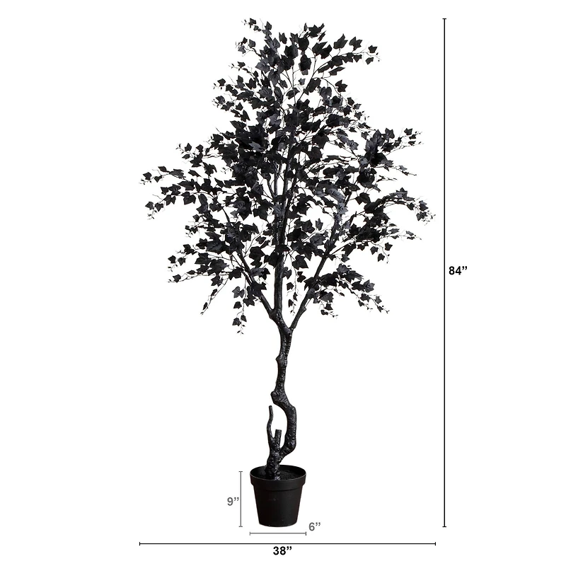 7ft. Artificial Halloween Black Maple Tree