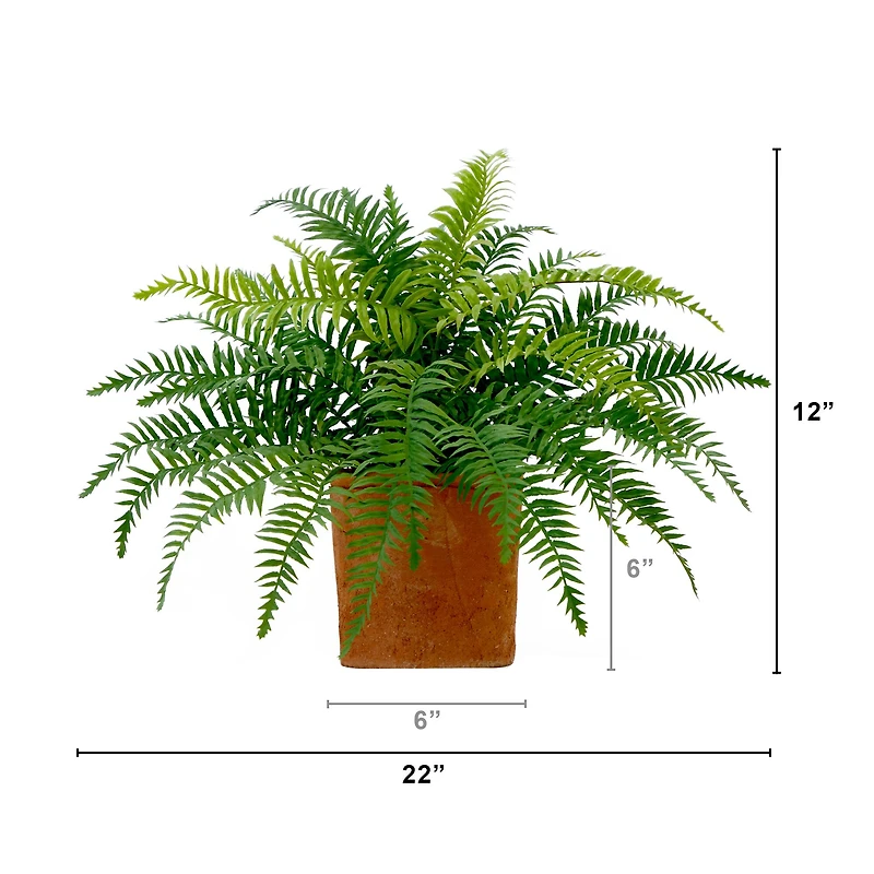 22" Artificial Fern Plant in Decorative Planter