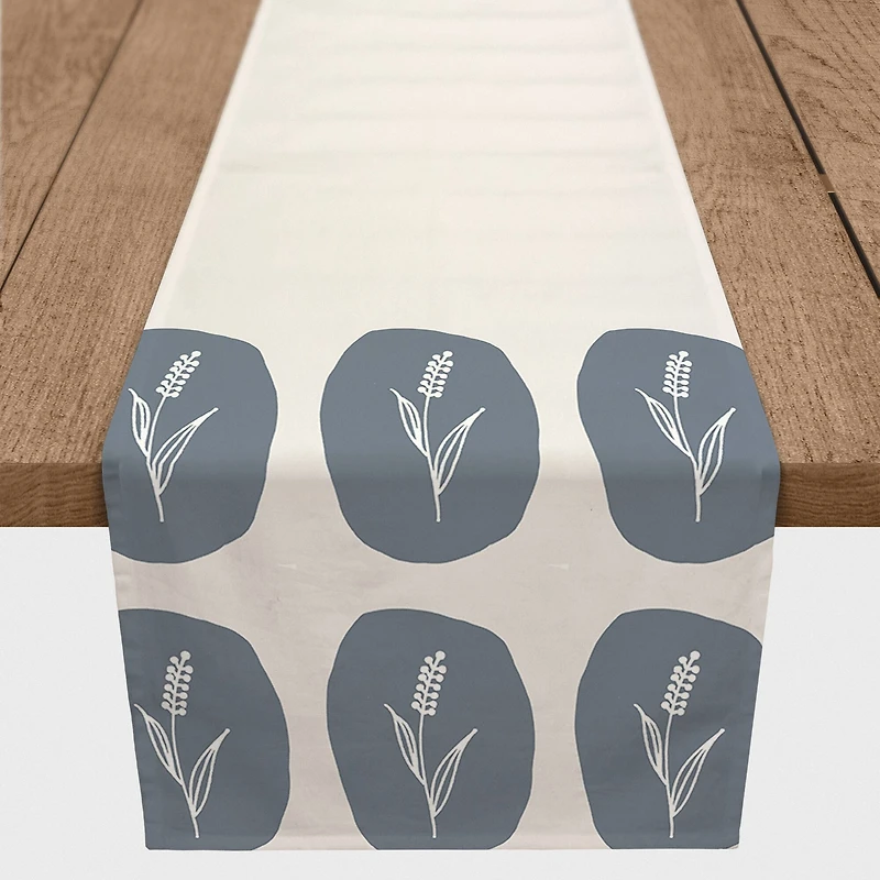 72" Wheat Branch Blob Poly Twill Table Runner