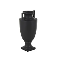 22" Black Ceramic Sleek Amphora Vase