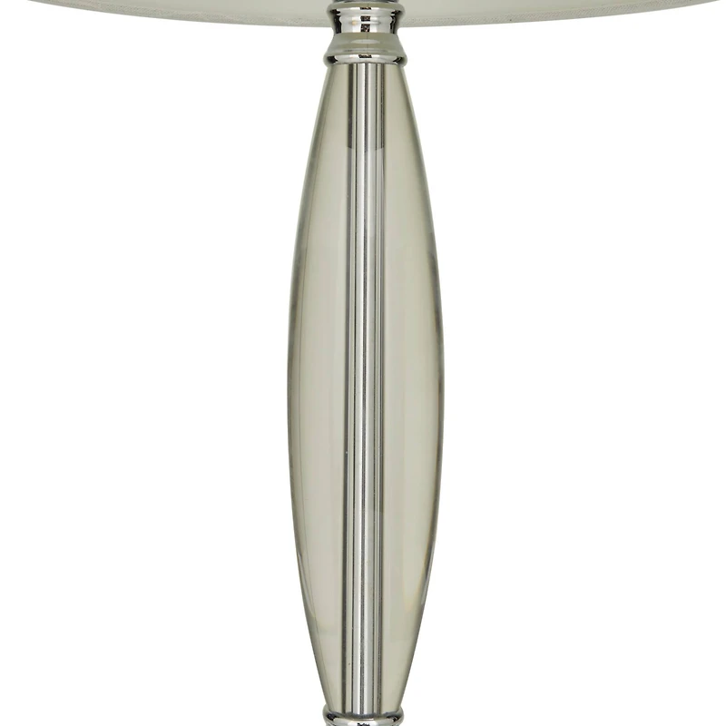 CosmoLiving by Cosmopolitan Clear Crystal Transparent Base Table Lamp with Drum Shade 15" x 15" x 29"