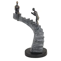 14" Black Modern Couple Sculpture