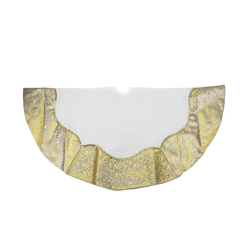 48" Metallic Gold Flourish Tree Skirt