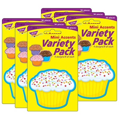 Trend Cupcakes Mini Accents Variety Pack, 6 Packs of 36