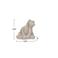 Hello Honey® 3.25" White Stoneware Bear Taper Candleholder with Reactive Glaze