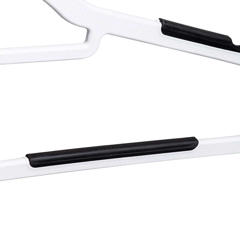 Honey Can Do 15 Pack White & Black No-Slip Rubber Grip Plastic Hangers