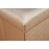 Simplify Metallic Faux Leather Folding Storage Ottoman Cube