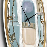 Designart 'Glam Cosmetics Blue Accessories Glam Wall Clock