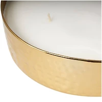 Egyptian Mint Scented 4-Wick Candle in Wide Hammered Gold Container Bowl 