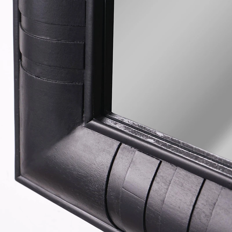 Head West 58" Black Wood Framed Full Length Wall Leaner Mirror