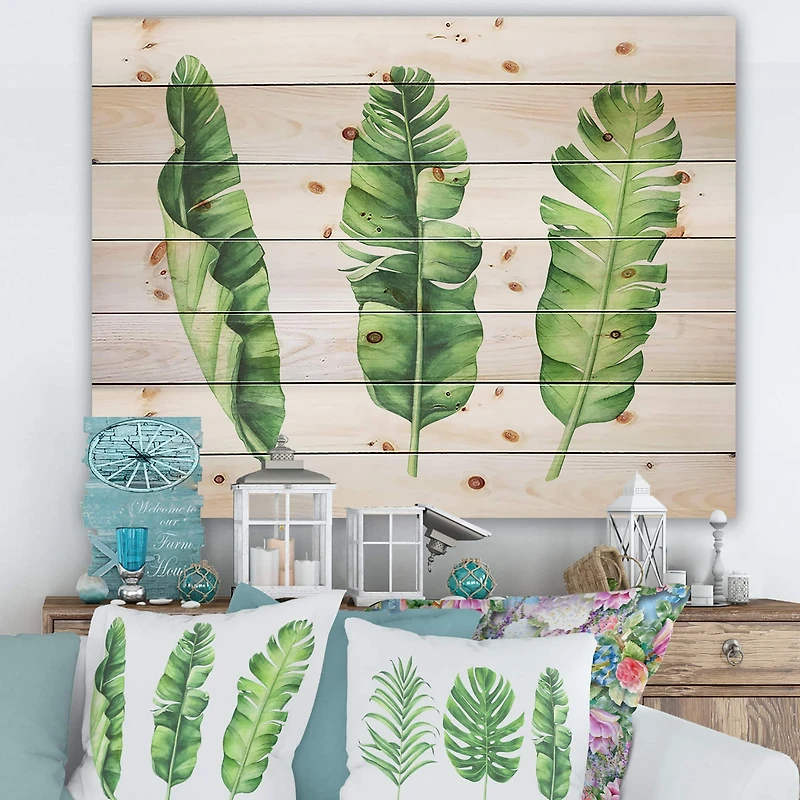 Designart - Tropical Banana Leaves Set