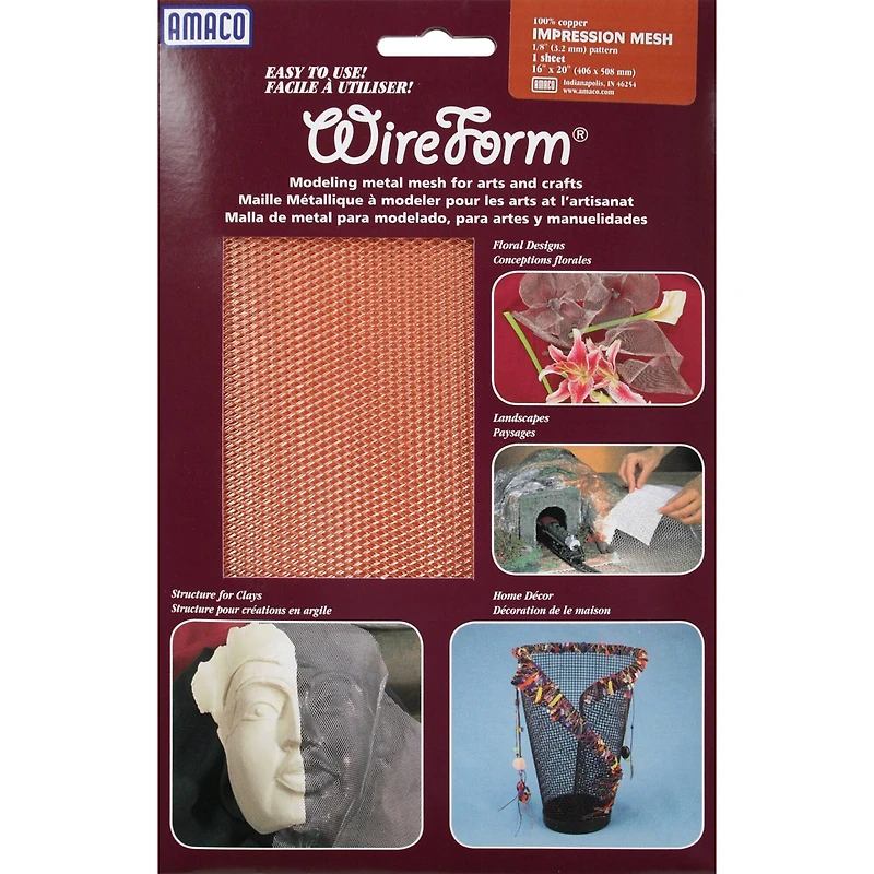 Amaco WireForm® 1/8" Copper Impression Mesh, 16" x 20"