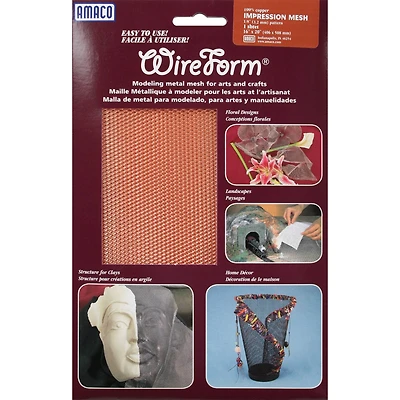 Amaco WireForm® 1/8" Copper Impression Mesh, 16" x 20"