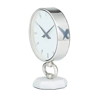 Silver Modern Abstract Clock, 8" x 5" x 12"