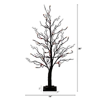 3ft. Pre-Lit Halloween Deluxe Black Twig Artificial Tree with 36 Orange & Purple LED Lights