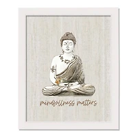 Bali Buddha Mindfulness Matters White Framed Wall Décor