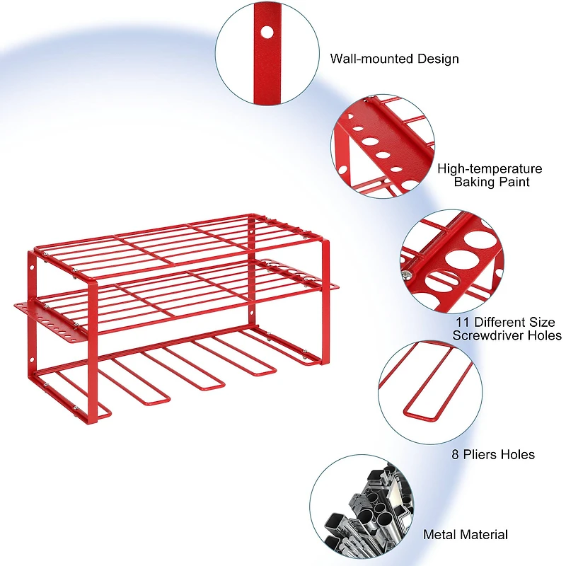 NEX™ 16.5" Red Power Tool Organizer Wall Shelf